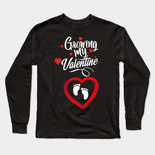 growing my valentine shirt red Love Wife Boy Girl Long Sleeve T-Shirt